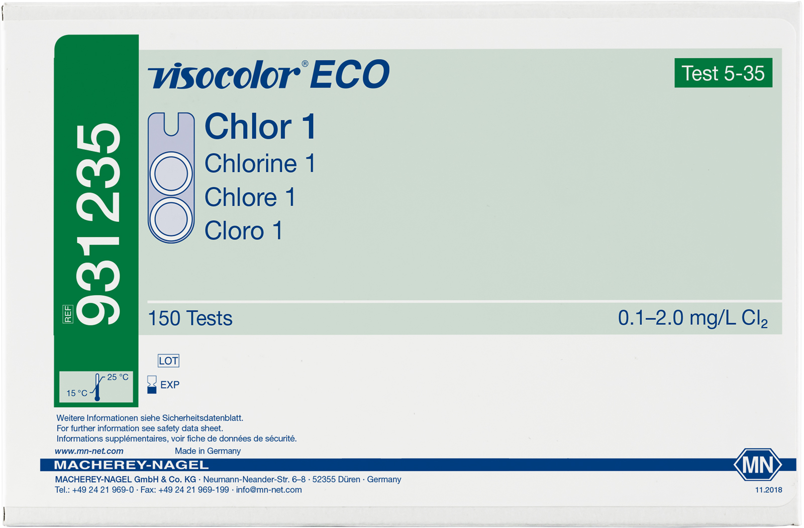 VISOCOLOR ECO Chlor 1, frei + gesamt