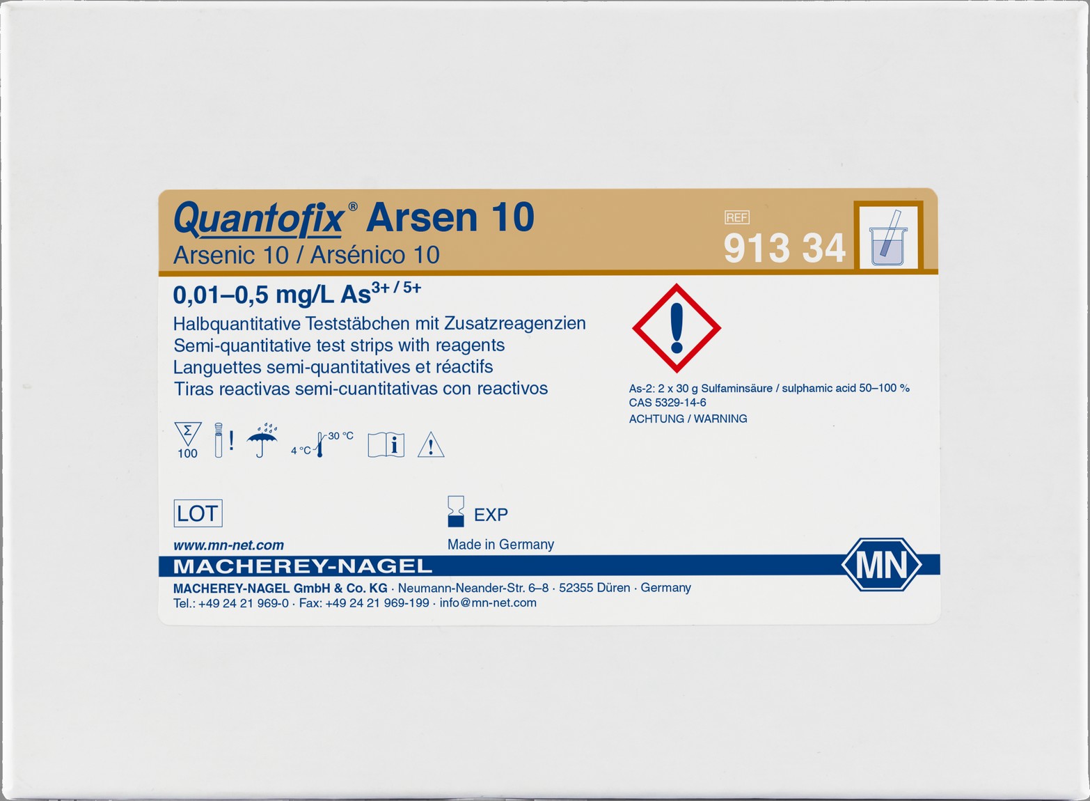 Arsen 10 - inkl. Teststbchen und Reagenzien